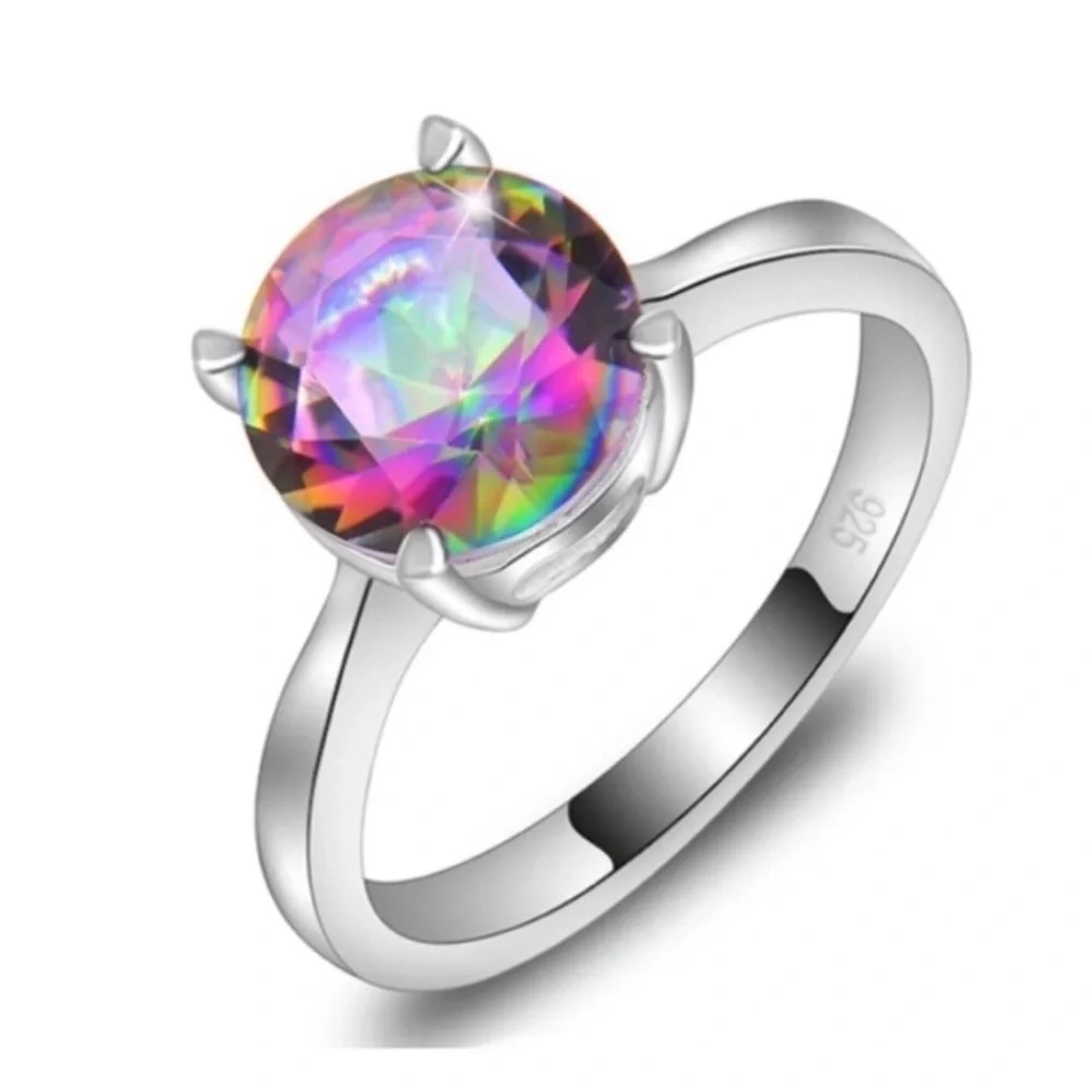 Mystic Rainbow Topaz Gemstone Fashion Ring ~ Brand New